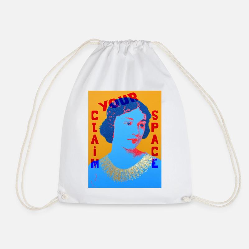Timeless Pop Art Woman with Color Contrast - Drawstring Bag - white