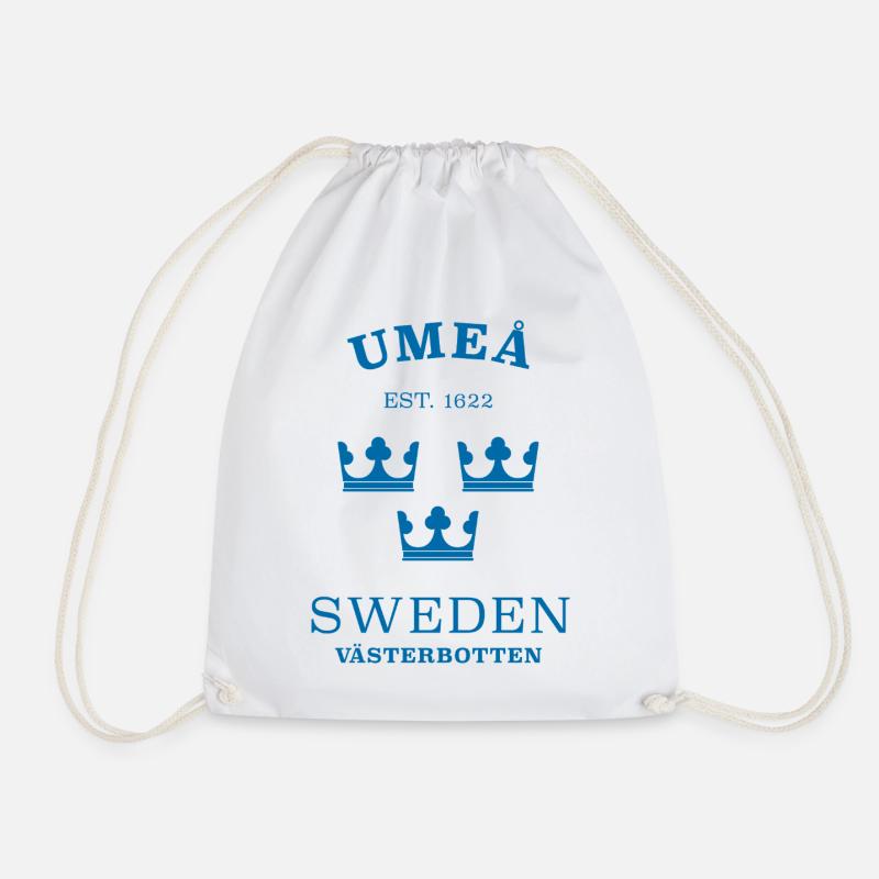 Umea, Sweden, Sweden - Drawstring Bag - white