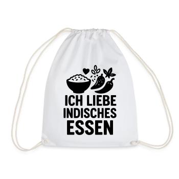 I love Indian food - Drawstring Bag - white - Front