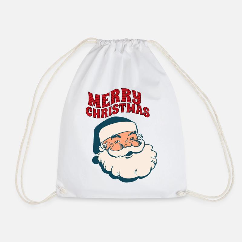 Merry Christmas Santa Design - Drawstring Bag - white