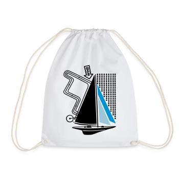 Sailing Yacht & Regatta Course Sailboat Sailing Yacht - Drawstring Bag - white - Front