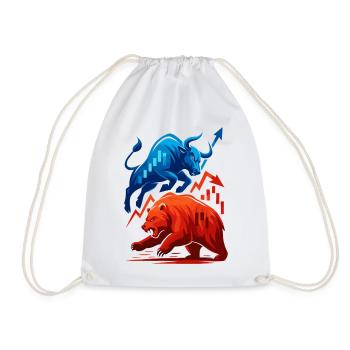 Bull contre Bear Boursiers Actions de Wall Street Fight - Sac de sport léger - blanc - Devant