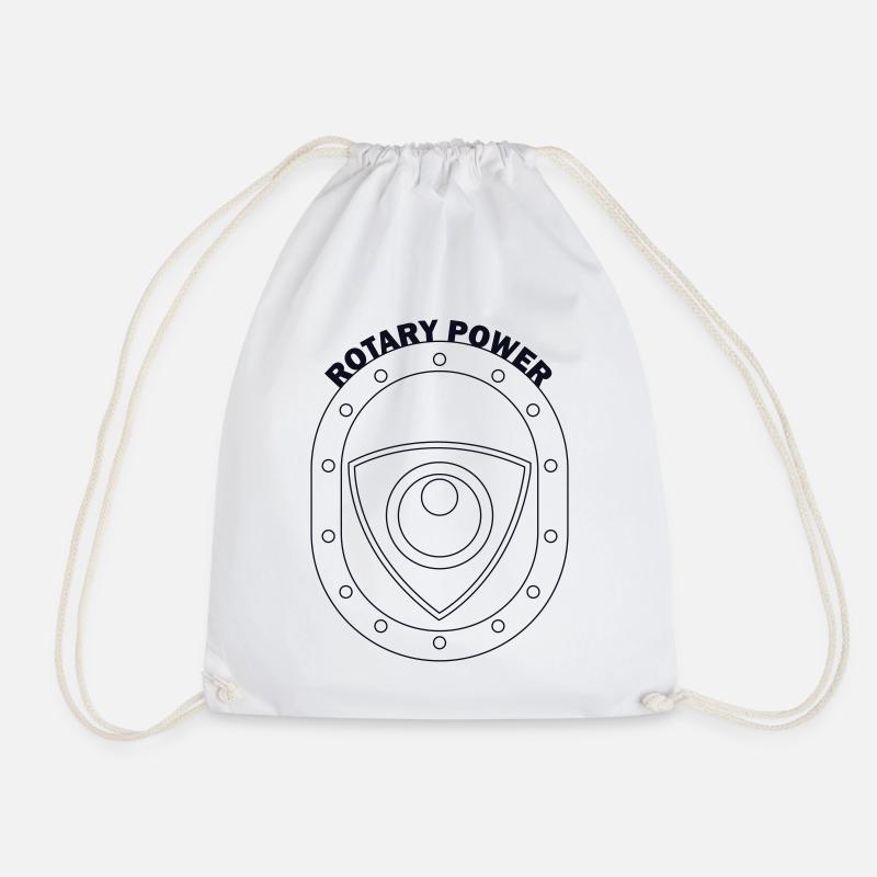 Rotary Power Shield Emblem - Drawstring Bag - white