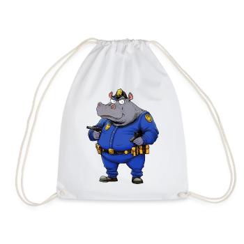 Rhinos Police / Rhino Policeman - Drawstring Bag - white - Front