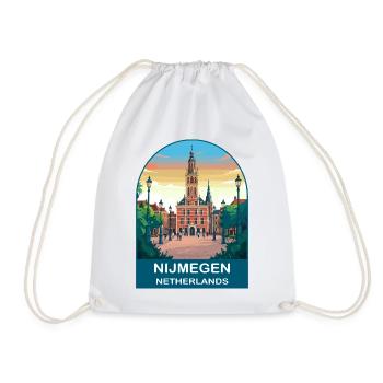 Nijmegen Niederlande Vintage City Reiseplakat - Turnbeutel - Weiß - Vorne