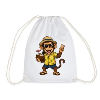 Tropical Monkey Party - Hawaii Vibes - Drawstring Bag - white - Front