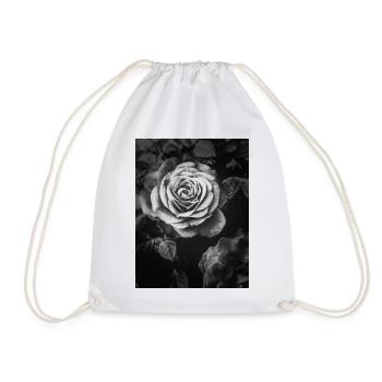Schwarzweiß Rose Nahaufnahme - Turnbeutel - Weiß - Vorne