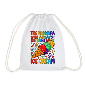 Opa kommt immer mit Eiscreme - Drawstring Bag - white - Front