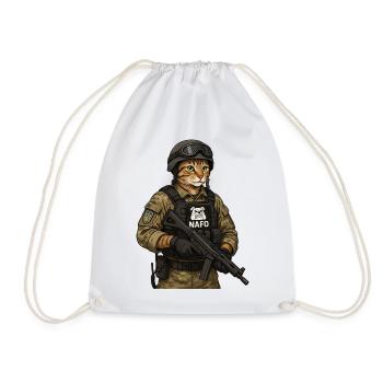 Ukraine Cat avec écusson NAFO - Sac de sport léger - blanc - Devant