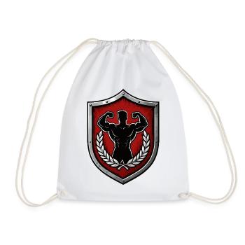 Power Shield Muscle Power Emblem - Drawstring Bag - white - Front