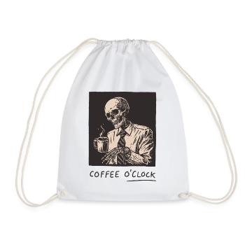 Coffee O'Clock - Drawstring Bag - white - Front