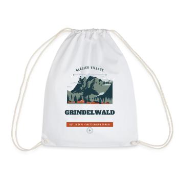 Reiseabzeichen des Gletscherdorfes Grindelwald - Turnbeutel - Weiß - Vorne