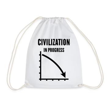 Civilization In Progress (Zivilisation / Black) - Turnbeutel - Weiß - Vorne