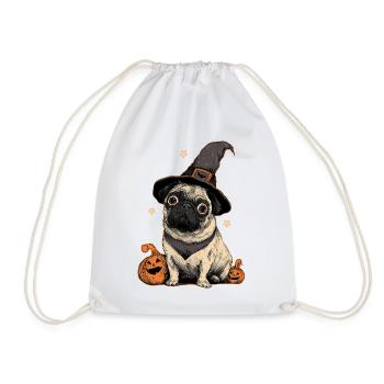 Mops Halloween - Turnbeutel - Weiß - Vorne