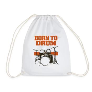 Born to drum - Turnbeutel - Weiß - Vorne