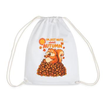 Nuts About Autumn | Dickes Eichhörnchen Design - Turnbeutel - Weiß - Vorne