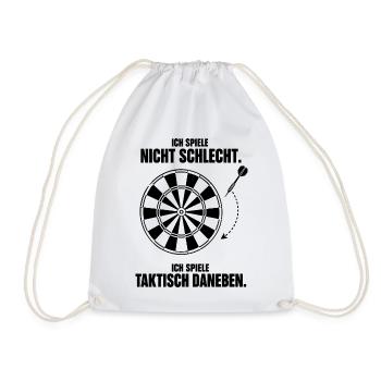 Taktisch daneben Dartspieler Ausrede Humor Spruch - Turnbeutel - Weiß - Vorne