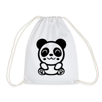 Panda Bär (panda bear) 02.0 - Turnbeutel - Weiß - Vorne