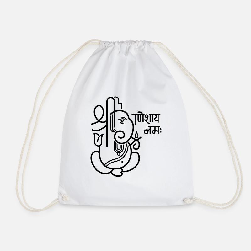 Ganesha Elefant (elephant) No.05_1c - Turnbeutel - Weiß