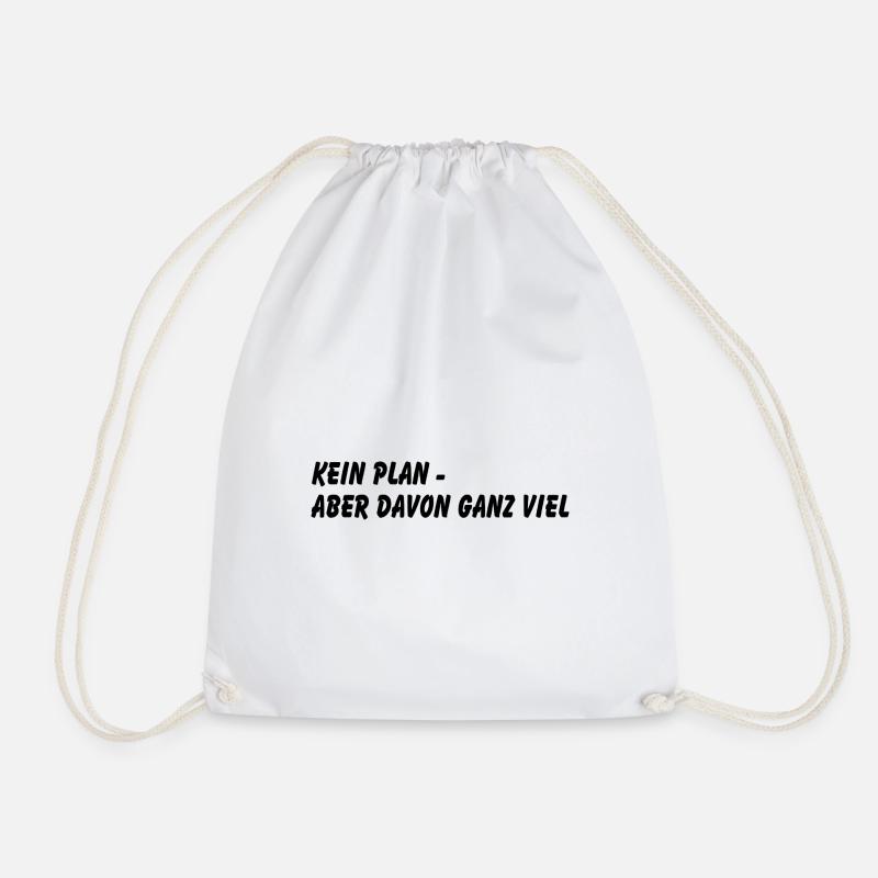 No plan - Drawstring Bag - white