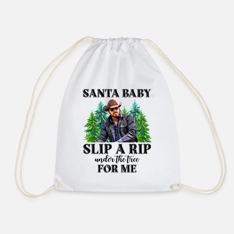 Santa Baby Slip a Rip Under the Tree For Me - Drawstring Bag - white