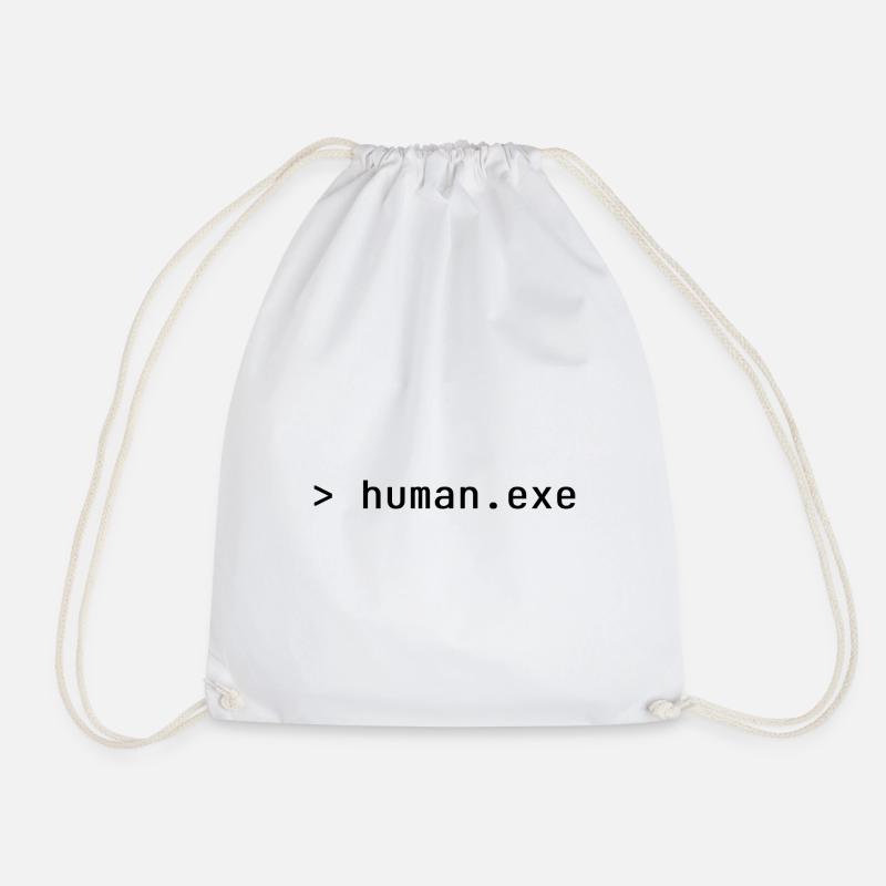 human.exe - Drawstring Bag - white