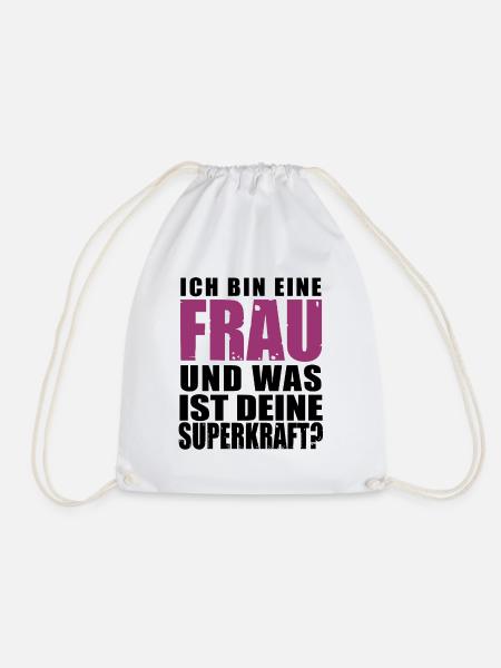 Eine Frau Superkräfte Frauentag Muttertag Geschenk - Turnbeutel - Weiß