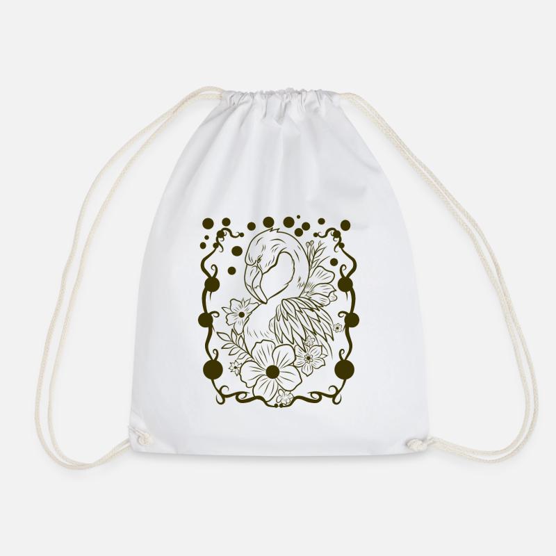 swan - Drawstring Bag - white