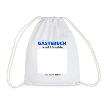 80th Birthday Guestbook to Sign Funny - Drawstring Bag - white - Front