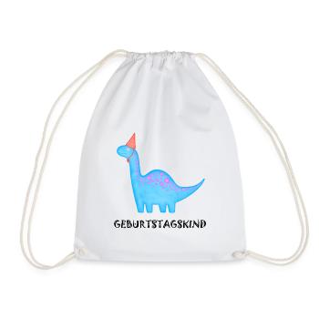 Geburtstagskind Brachiosaurus Dino Geburtstag - Turnbeutel - Weiß - Vorne