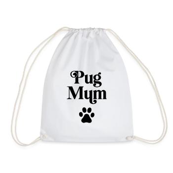 Pug Mum - Drawstring Bag - white - Front