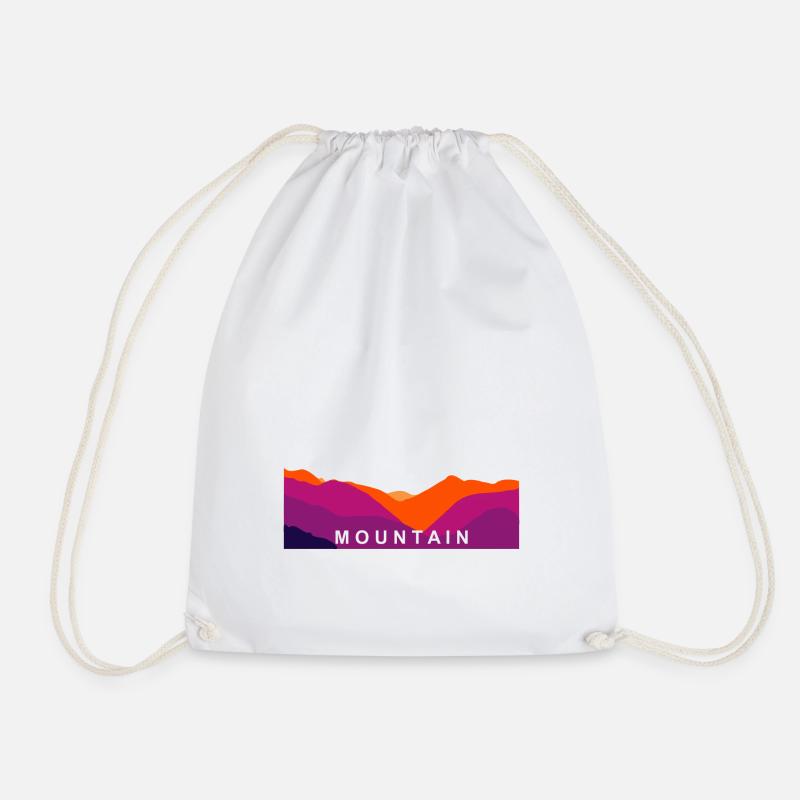 Bergsilouette Mountain - Drawstring Bag - white