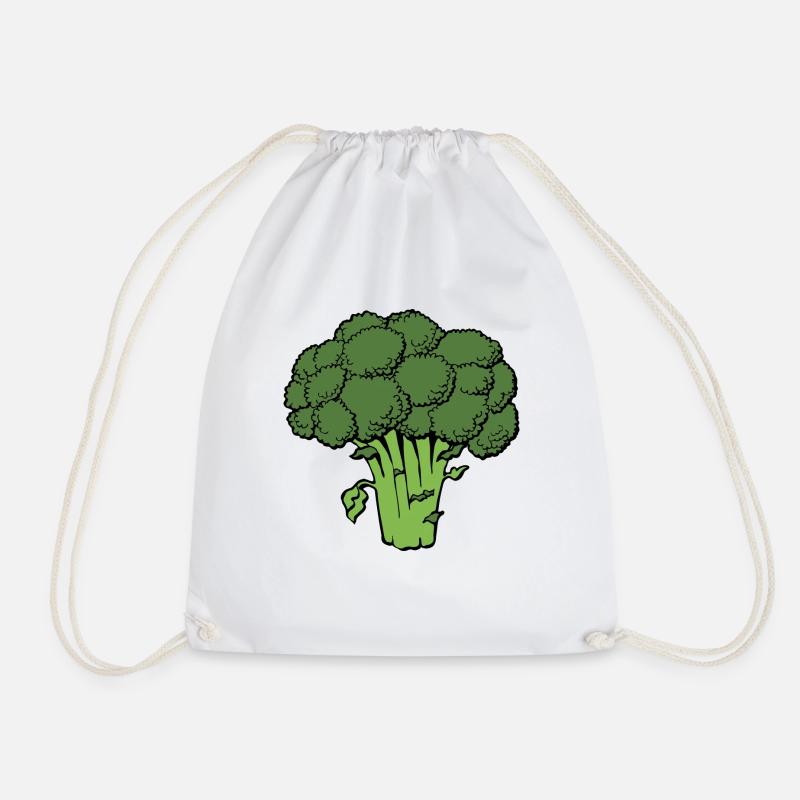 broccoli - Drawstring Bag - white