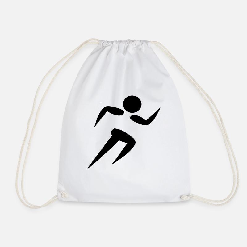 running Laufen Läufer Sprinter Sprint Silhouette - Turnbeutel - Weiß