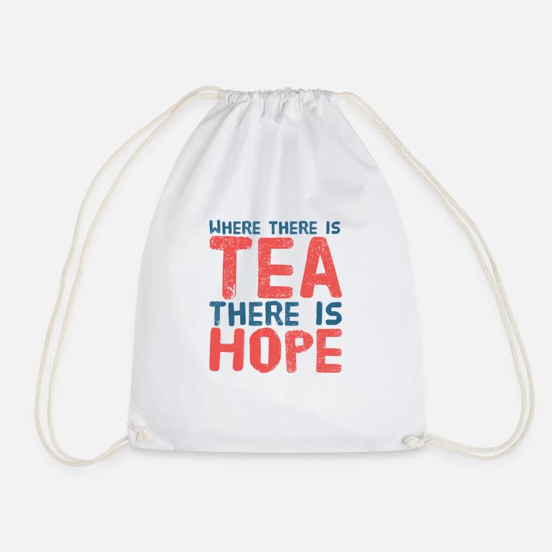 Tea Lover Shirt - Tea Lover's Gift - Drawstring Bag - white