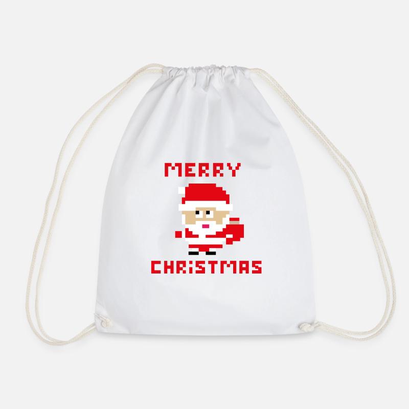 Santa 'Joyeux Noël' 8 bits - Sac de sport léger - blanc