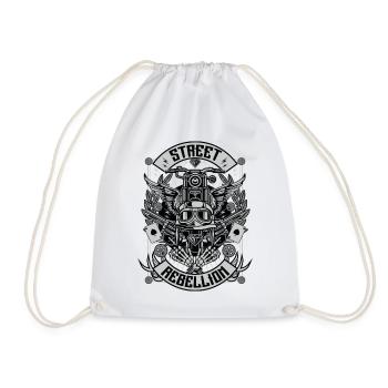 BIKER REBELLION - Cycliste et moto shirt cadeau - Sac de sport léger - blanc - Devant