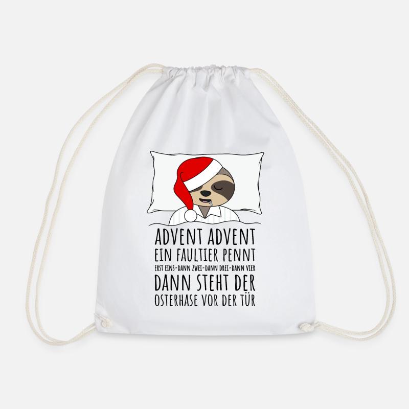 Advent Advent ein Faultier pennt lustige Sprüche - Turnbeutel - Weiß
