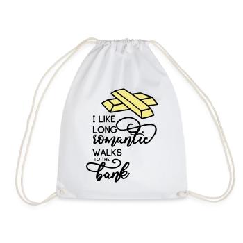 GOLD LOVE MAKING MONEY STOCK EXCHANGE LOVE MOTIF - Drawstring Bag - white - Front