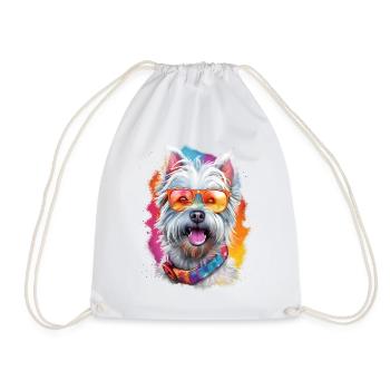 T-Shirt mit Westie-Hund - Turnbeutel - Weiß - Vorne