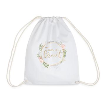 Team Braut! Pastel Boho Blumen Kreis - Turnbeutel - Weiß - Vorne