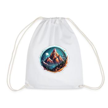 Mountain / Alps / Summit / Nature / Forest / Rock - Drawstring Bag - white - Front