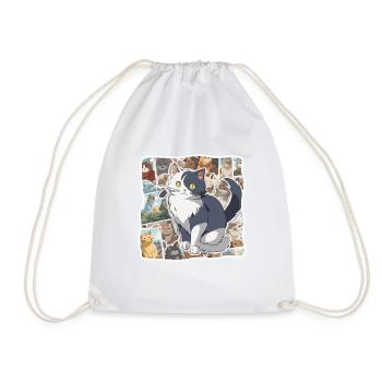 Anime / Bande dessinée / Japonais / Dessin animé / Dessin animé - Sac de sport léger - blanc - Devant
