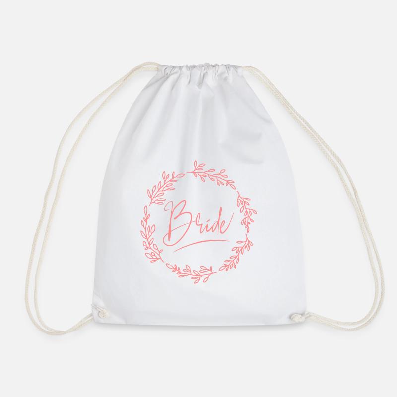 Bride - Drawstring Bag - white