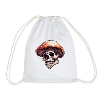 Mushroom / Mushroom / Meadow / Forest / Goa / Psy - Drawstring Bag - white - Front