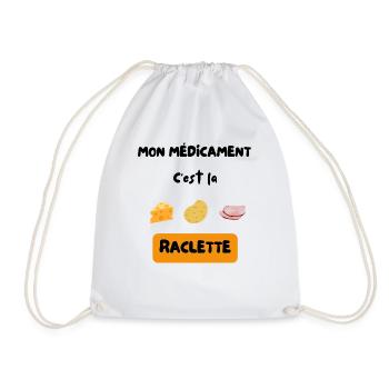 Mon médicament c'est la raclette Nourriture Humour - Sac de sport léger - blanc - Devant