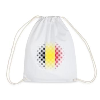 Belgium Flag Vintage Belgian Flag Used Look - Drawstring Bag - white - Front