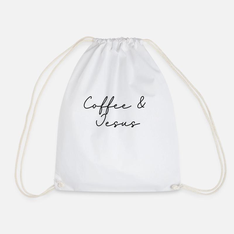 Coffee Jesus - Drawstring Bag - white
