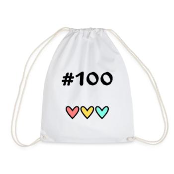 100 JAHRE. 100-jähriges Jubiläum. GEBURTSTAG 100 JAHRE. - Turnbeutel - Weiß - Vorne