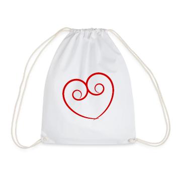 HEART. HEARTS. SAINT VALENTINE. LOVE. LOVE. HEART - Drawstring Bag - white - Front